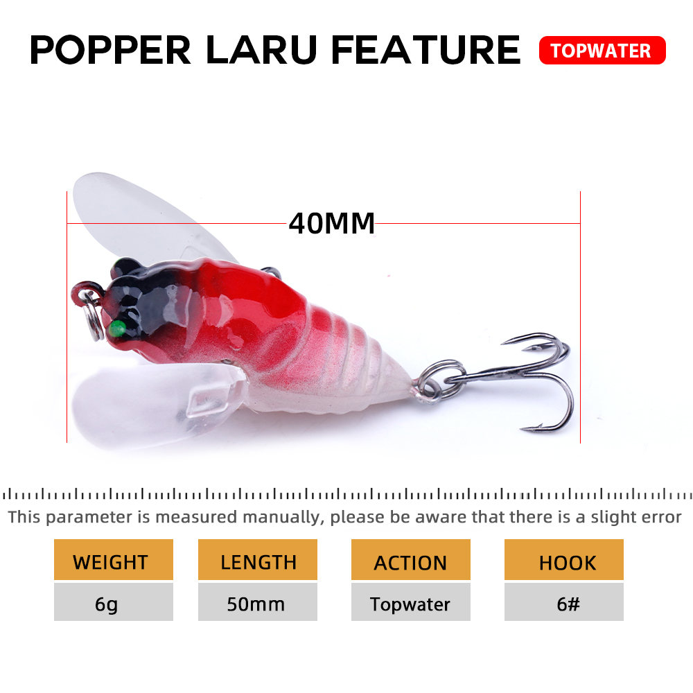 Agoie kanatları ile 6.5g 5cm T - Fishing Lure Popper incelemesi ve fiyatı